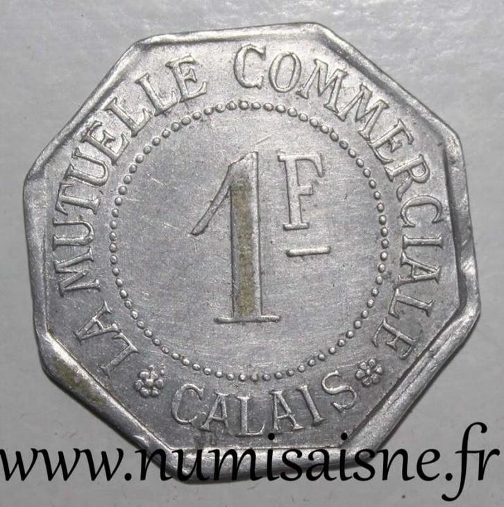 Ohne Jahr France Frankreich Kommitat 62 Calais 1 Franc Da..., Postzegels en Munten, Munten | Nederland, Verzenden