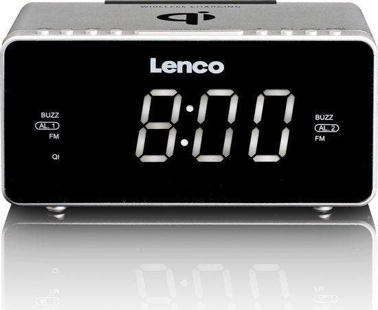Wekkerradio - Digitale wekker - Alarmklok - Zilver - Lenco -, Huis en Inrichting, Woonaccessoires | Klokken, Nieuw, Verzenden