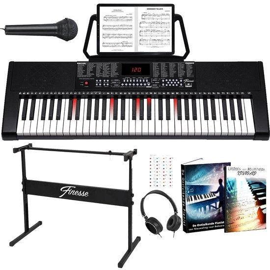 2dekans | Finesse Keyboard Piano - Verlichting - Statief &, Muziek en Instrumenten, Piano's, Ophalen of Verzenden