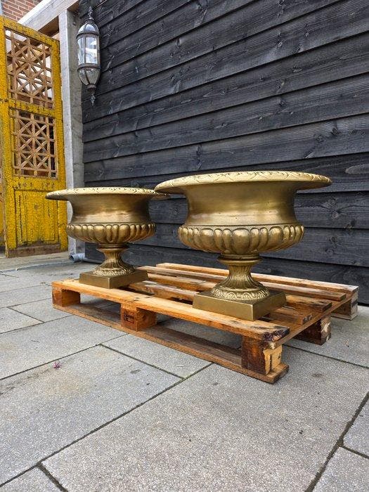 Vaas - Aluminium - 2 stuks - XXL Barok, Antiek en Kunst, Kunst | Designobjecten