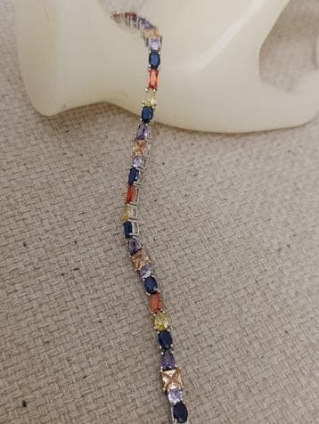 Sans prix de réserve - Bracelet de tennis Argent, Pierres, Bijoux, Sacs & Beauté, Bijoux anciens