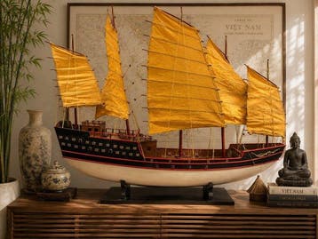 Grande maquette artisanale de Jonque Vietnamienne, Nieuw