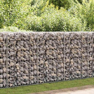 vidaXL Schanskorfmuur met deksels 60x50x150 cm, Verzenden