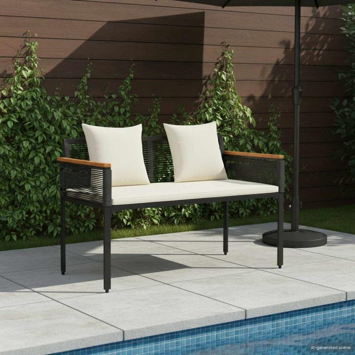 vidaXL Tuinbank 2 -Seater 117 x 54 x 74.5 cm poly rattan, Tuin en Terras, Tuinsets en Loungesets, Nieuw, Verzenden