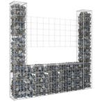 vidaXL Schanskorf U-vormig met 2 palen 140x20x150 cm ijzer, Verzenden, Nieuw