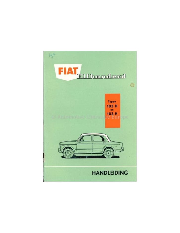 1959 FIAT 1100 INSTRUCTIEBOEKJE ENGELS, Auto diversen, Handleidingen en Instructieboekjes