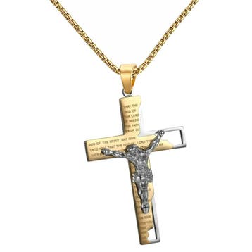 Fako Bijoux - Cubaans Kruis Jesus Voor Mannen - Ketting Met, Verzenden, Nieuw