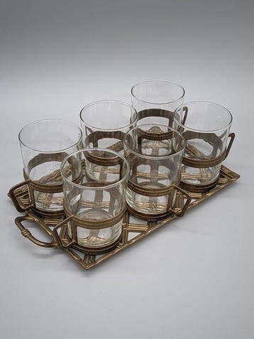 Service de table pour le dîner - Vintage Tee Set aus Messing