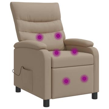 vidaXL Massage Relaxstoel Cappuccino Kunstleer, Verzenden, Nieuw