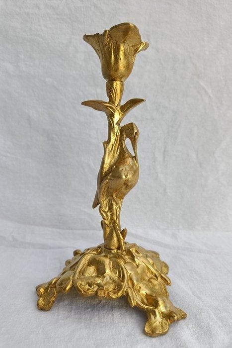 Kaarsenhouder - Brons - marked, Antiquités & Art, Curiosités & Brocante