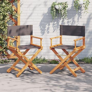 vidaXL Regisseursstoelen 2 st inklapbaar stof donkergrijs, Verzenden, Nieuw