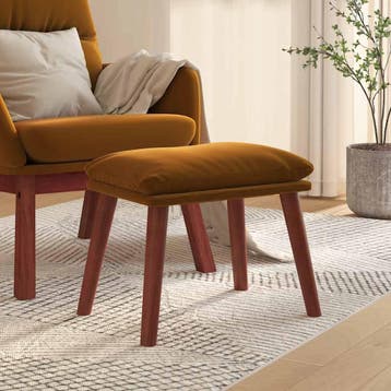 vidaXL Voetenbank 45x29,5x35 cm fluweel bruin, Verzenden, Nieuw