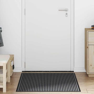 vidaXL Deurmat 90x120 cm gestreept zwart en grijs, Verzenden, Nieuw