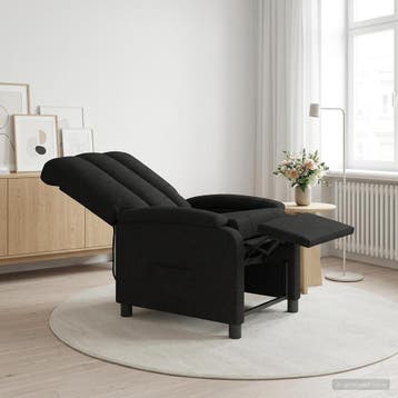 vidaXL Massage Relaxstoel Zwart Stof, Verzenden, Nieuw