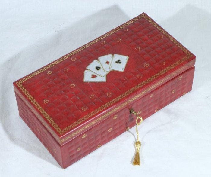 Boîte à bijoux - Cuir de vachette, Antiek en Kunst, Curiosa en Brocante