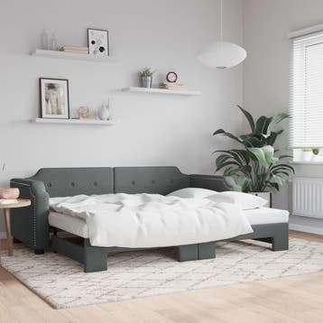 vidaXL Slaapbank met onderschuifbed 90x190 cm stof, Verzenden