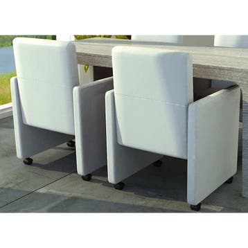 vidaXL Eetkamerstoelen 2 st kunstleer wit, Verzenden, Nieuw
