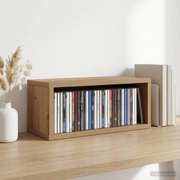 vidaXL CD Opslagrek Artisanaal eiken 40 x 17 x 17 cm Bewerkt, Verzenden, Nieuw