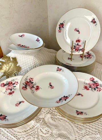 Porcelaine de Limoges - Service de table (22) - Porcelaine -, Antiquités & Art