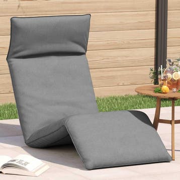 vidaXL Ligstoel inklapbaar 175x54x8,5 cm Oxford stof grijs, Verzenden