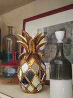 Decoratief ornament - Gouden Ananas-Spiegel - 25 cm, Nieuw