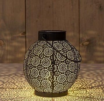 Solar lantern windlicht metaal zwart annas collection 14x16, Nieuw