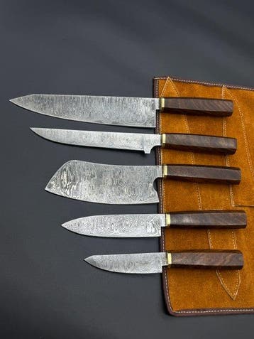 Japanese Style Kitchen Knife SET With Leather BAG Included -