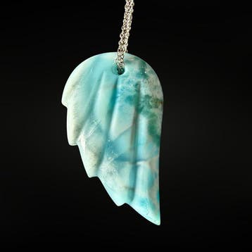 Prachtige hanger van larimar – engelvleugel Hanger - Hoogte: