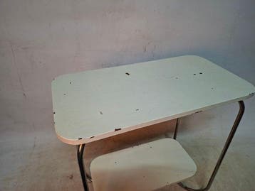 Table dappoint - Bois, Chrome - Table dappoint vintage