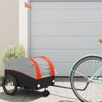 vidaXL Fietstrailer 30 kg ijzer zwart en oranje, Verzenden