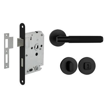 Deurbeslag set met WC-slot en deurklink Luxor mat zwart g..., Doe-het-zelf en Bouw, Ophalen of Verzenden, Nieuw, Overige materialen