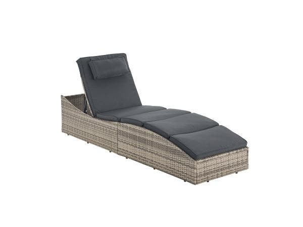 Veiling - Juskys Ligbed / Zonnebed Lamia - Lichtgrijs - Poly, Jardin & Terrasse, Chaises longues