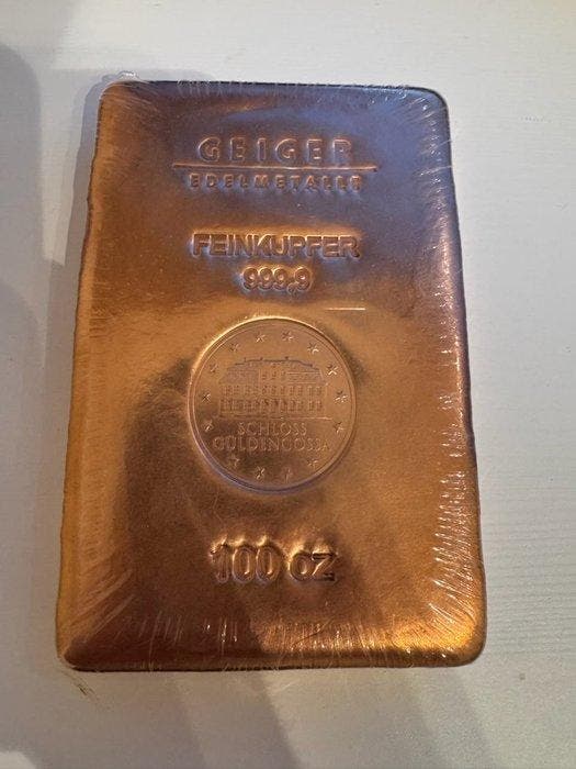 100 Troy Ounce - Koper .999 - Geiger Edelmetalle (Zonder, Postzegels en Munten, Edelmetalen en Baren