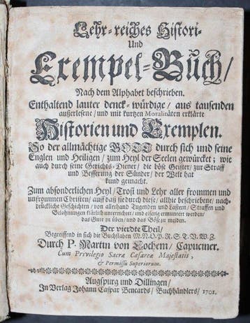 Martin von Cochem - Lehr-reiches Histori- und Exempel-Buch.