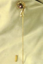 Broche - 18 karaat Geel goud - 0,35ct. tw. Robijn - Diamant