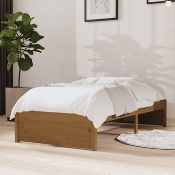 vidaXL Bedframe massief hout honingbruin 75x190 cm, Verzenden