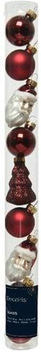 Kerstballen kerstfiguren glas ossenbloedrood 3-6 cm koker 9, Maison & Meubles, Accessoires pour la Maison | Plantes & Fleurs artificielles