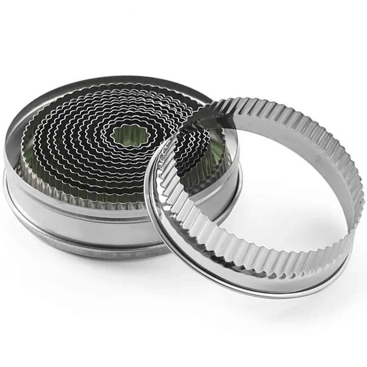 Uitsteekvormen | 14-delig | Rond | Gekarteld | Ø18-108mm, Zakelijke goederen, Horeca | Keukenapparatuur, Nieuw in verpakking, Verzenden