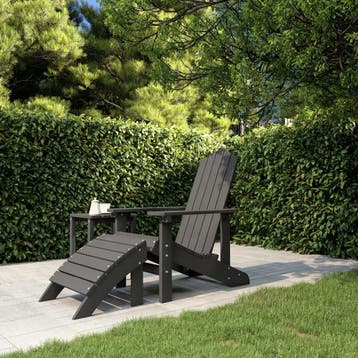 vidaXL Tuinstoel Adirondack met voetenbank HDPE, Verzenden