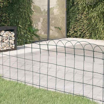 vidaXL Borderafscheiding 25x0,65 m gepoedercoat ijzer, Verzenden