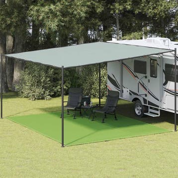 vidaXL Tenttapijt 400x500 cm HDPE lichtgroen, Verzenden