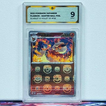 Pokémon Graded card - FLAREON 136 MASTER BALL FOIL - Pokémon, Nieuw