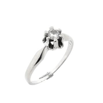 Witgouden solitairring met diamant 0,17 ct., Handtassen en Accessoires, Gebruikt, Ophalen of Verzenden, 17 tot 18, Met edelsteen