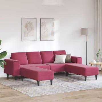 vidaXL Woonkamerbank / zetel 3 st Wijnrood, Huis en Inrichting, Verzenden, Nieuw