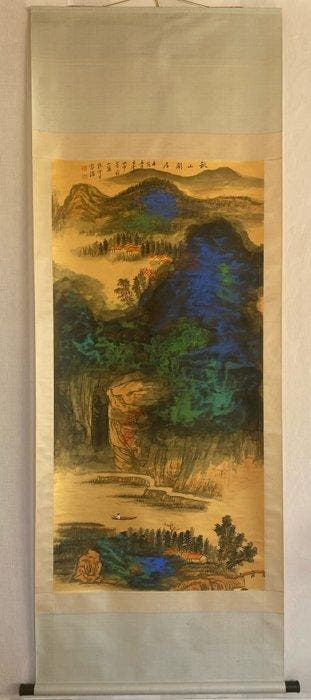 Inkt en kleur op papier, hangende rol, - Sun Yunsheng -