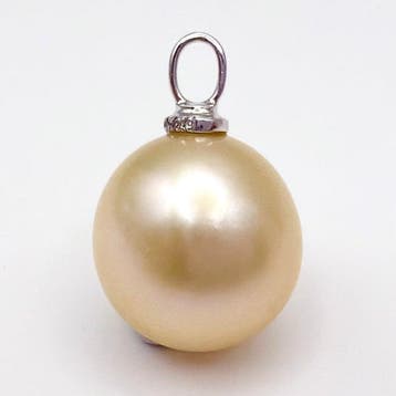 Sans prix de réserve - Pendentif Platine Perle - Diamant -