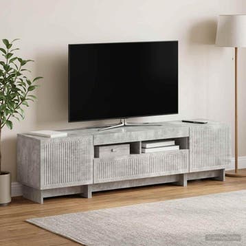 vidaXL 5-delige LED TV-kast Betongrijs Bewerkt hout, Verzenden