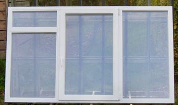 pvc raam , chassis , venster 235 x 137 wit / grijs aluminium, Doe-het-zelf en Bouw, Raamkozijnen en Schuifdeuren, Kunststof, Nieuw