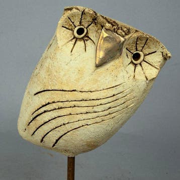 Ewa Budzowska - NO RESERVE- OWL- (decorated 24 carat gold)