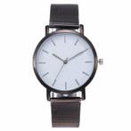 Fako - Horloge - Mesh - Vintage - Staal - Ø 40mm - Zwart/Wit, Handtassen en Accessoires, Horloges | Dames, Verzenden, Nieuw